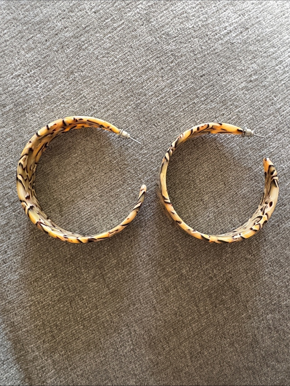 Yellow Tortoiseshell Hoop Earrings for Women